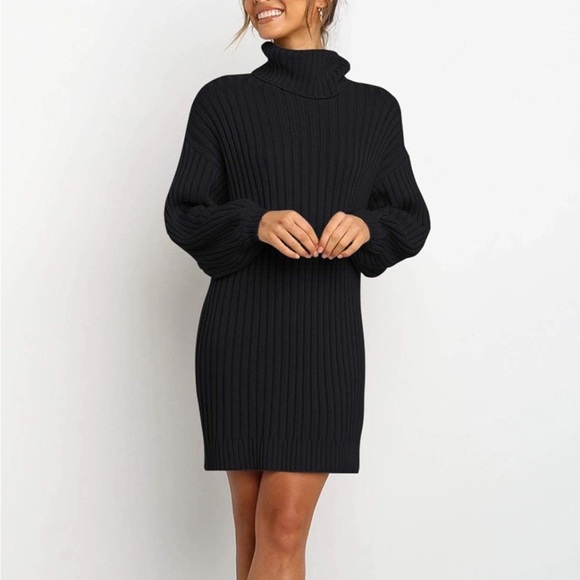 Dresses & Skirts - YIBOCK Turtleneck Loose Long Sleeve Pullover Sweater Dress